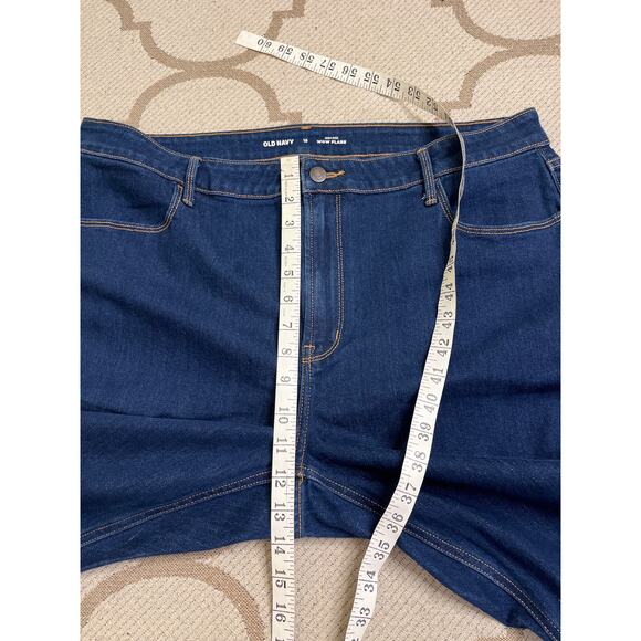 Old navy wow flare high rise dark rinse blue jeans, size 18 - Picture 10 of 12